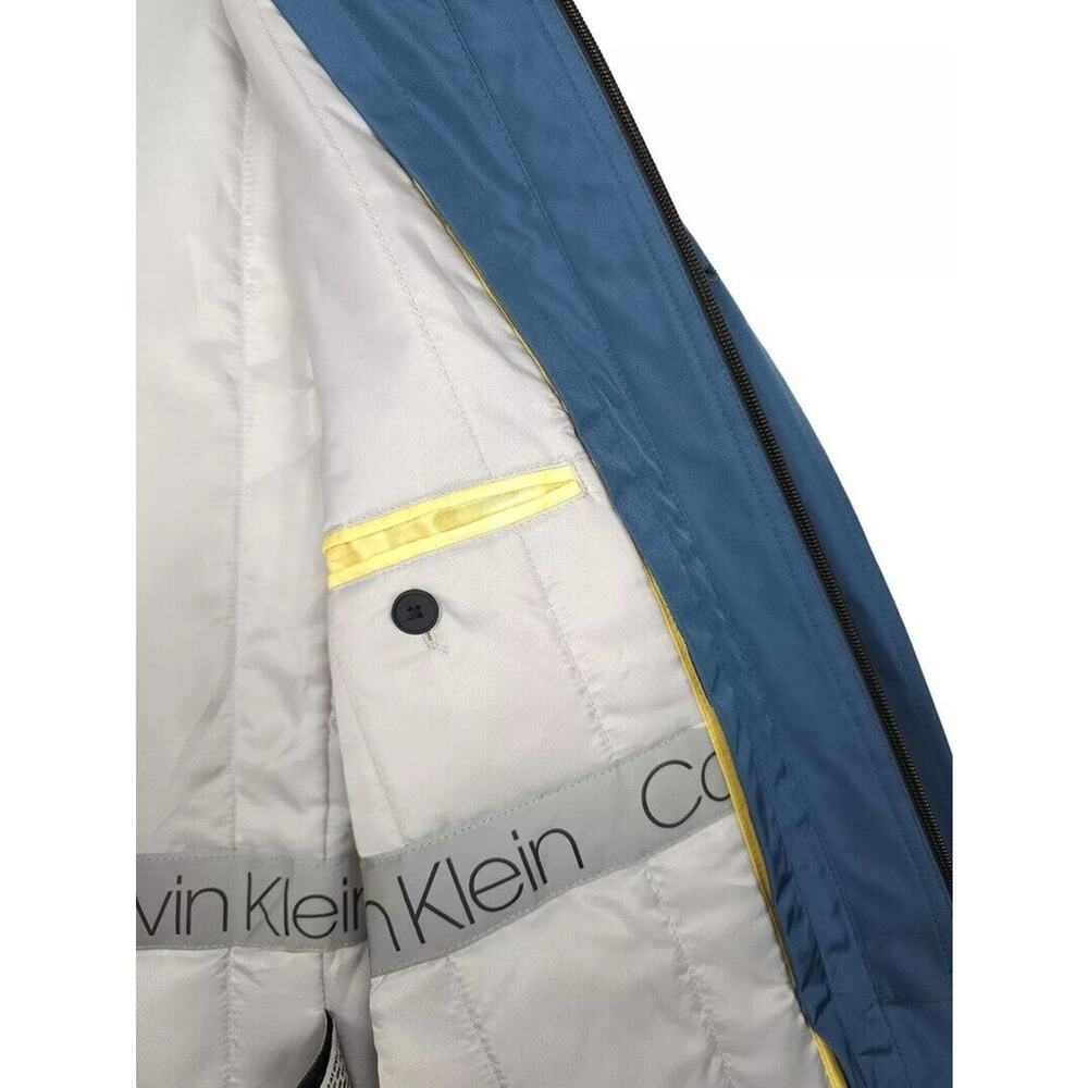 Calvin Klein Mens Munson Slim Fit Raincoat 48R Blue Water Resistant Lined NWT - Picture 7 of 7